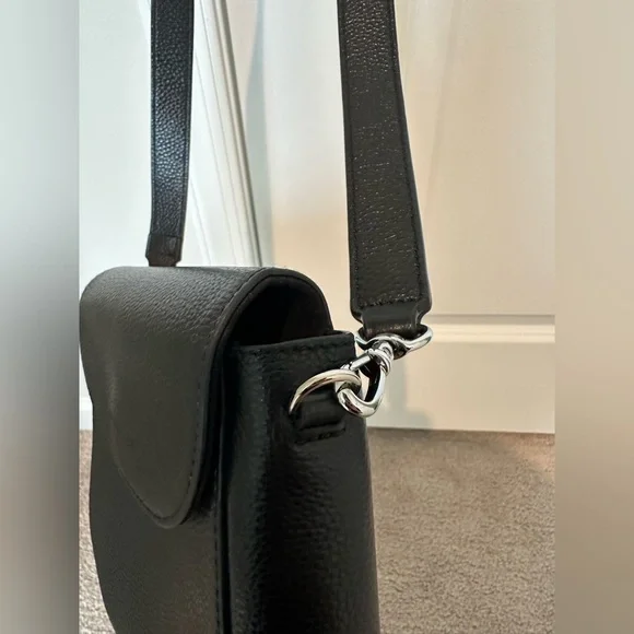 Shay Bandolier Black Crossbody Bag with Chain Strap (silver!) - Picture 6 of 16